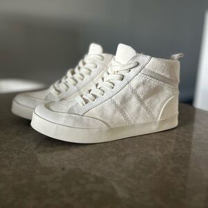 Splendid Women's Lucille Suede Leather White High-Top Sneakers, 7.5